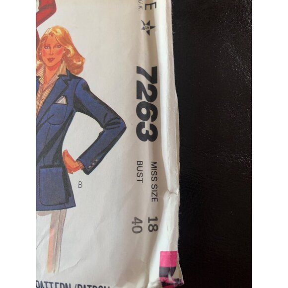 McCall's Misses Jacket Sewing Pattern Sz 18 7263 - Uncut - Picture 5 of 9
